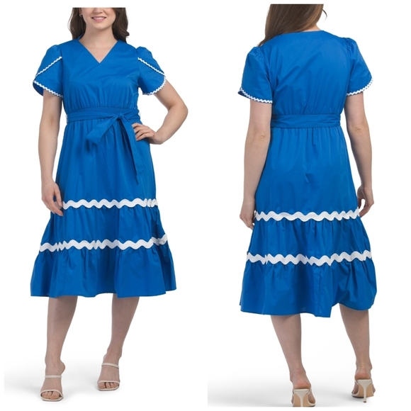 Dresses & Skirts - Blue Women's Ric-Rac Cobalt Blue/  White Trim Dress